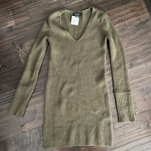 Something Navy XXS olive green sweater dress